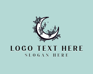 Organic - Floral Holistic Moon logo design