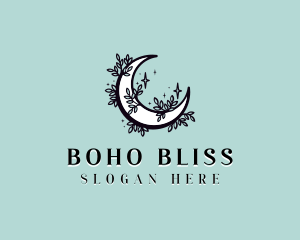 Floral Holistic Moon logo design