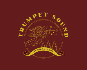 Trumpet - Festive Christmas Angel logo design