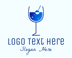 Blue Sparkly Cocktail Glass Logo