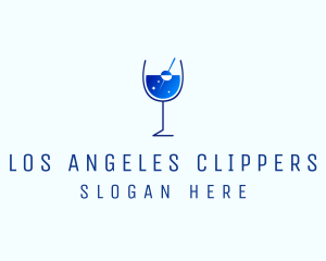 Blue Sparkly Cocktail Glass Logo