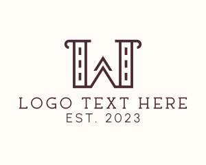 Retro - Construction Road Letter W logo design