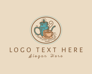 Drip Coffee - Coffee Cup Kettle logo design