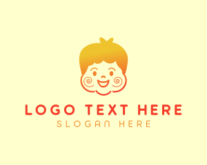Laughing - Happy Chubby Boy logo design