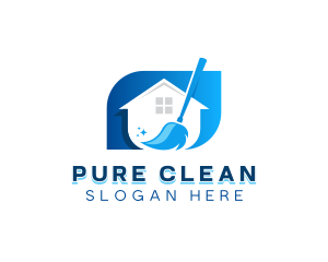 House Cleaning Broom logo design