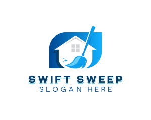 Broom - House Cleaning Broom logo design