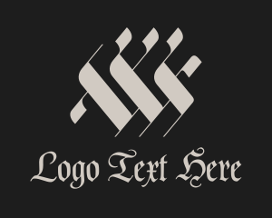 Lettering - Gothic Letter W logo design