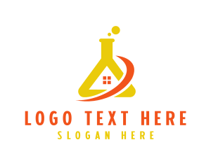 Substance - Lab Flask House logo design