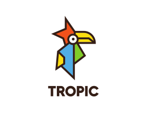 Colorful Tropical Toucan  logo design