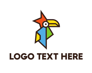 Polygon - Colorful Tropical Toucan logo design