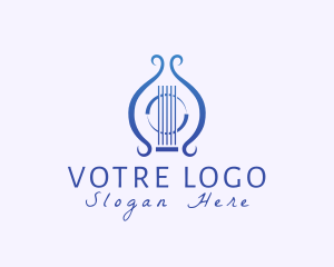 Lyre Guitar Musical Instrument Logo