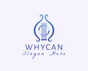 Lyre Guitar Musical Instrument Logo