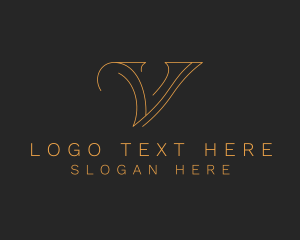 Monoline - Minimalist Letter V Company logo design