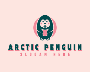 Smoothie Drink Penguin logo design