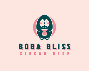 Boba - Smoothie Drink Penguin logo design