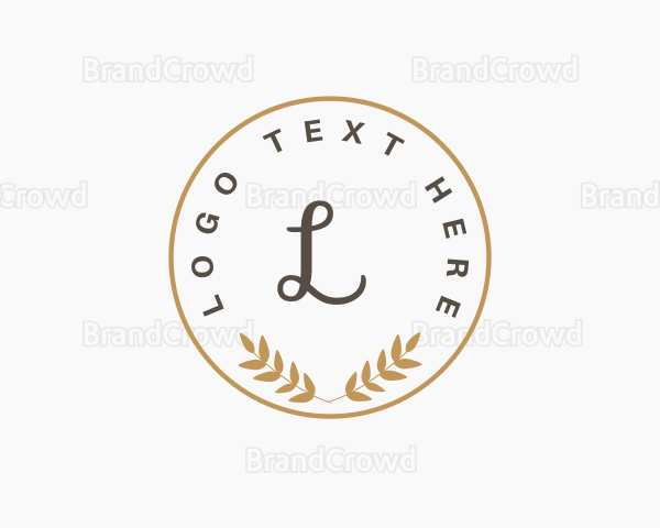 Beauty Cosmetic Wreath Logo