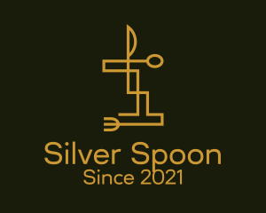 Gold Cutlery Diner logo design