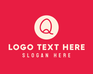Letter Q - Pink Handwritten Letter Q logo design