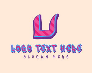 Pop Culture - Pop Graffiti Letter U logo design