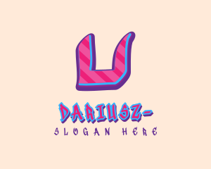 Rapper - Pop Graffiti Letter U logo design