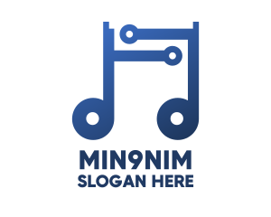 Digital Musical Note logo design