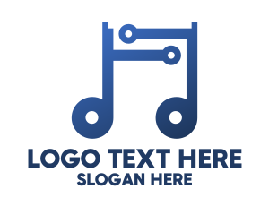 Perform - Digital Musical Note logo design