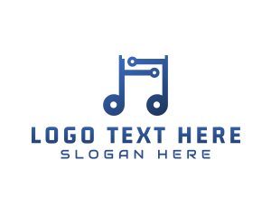 Quarter Note - Digital Musical Note logo design