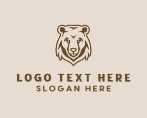 Zoo - Grizzly Bear Animal Zoo logo design