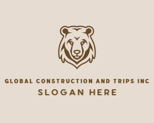 Grizzly Bear Animal Zoo Logo