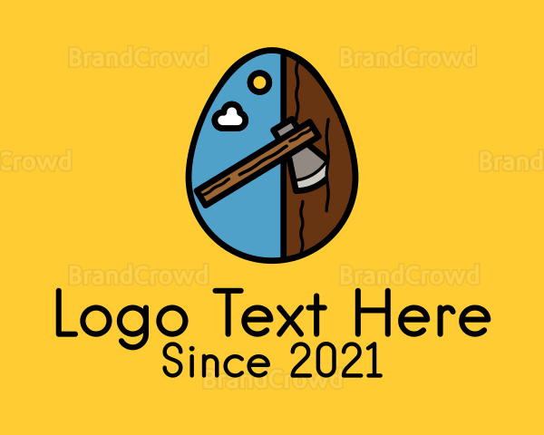 Axe Wood Log Logo