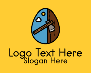 Axe Wood Log  Logo