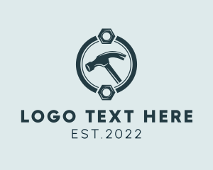 Round - Hammer Construction Tool logo design
