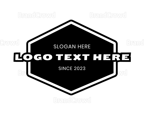Retro Hexagon Signage Logo