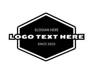 Shop - Retro Hexagon Signage logo design