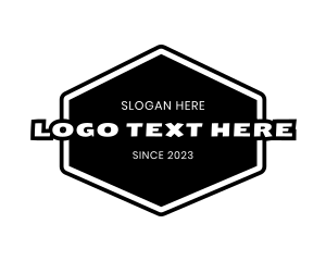 Retro Hexagon Signage Logo