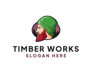 Timber - Handsome Beard Guy logo design