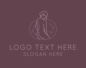 Wax Salon - Floral Nude Woman logo design