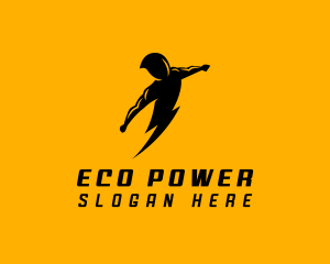 Energy - Lightning Human Energy logo design