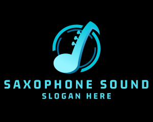 Jazz Saxophone Music Note logo design