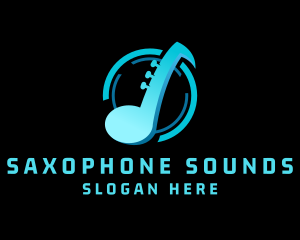 Saxophone - Jazz Saxophone Music Note logo design