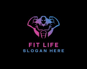Neon Muscle Fitness logo design