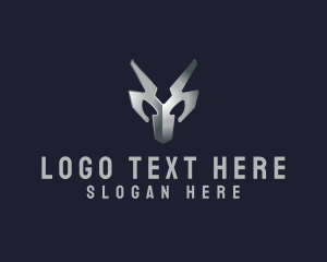 Horn - Metallic Silver Mask logo design