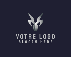 Metallic Silver Mask Logo