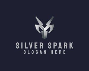 Silver - Metallic Silver Mask logo design