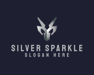 Silver - Metallic Silver Mask logo design