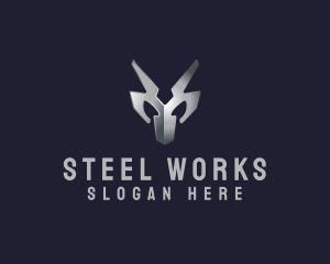 Metallic Silver Mask logo design