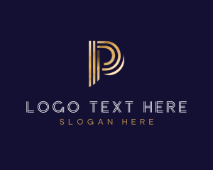 Gold - Elegant Business Letter P logo design