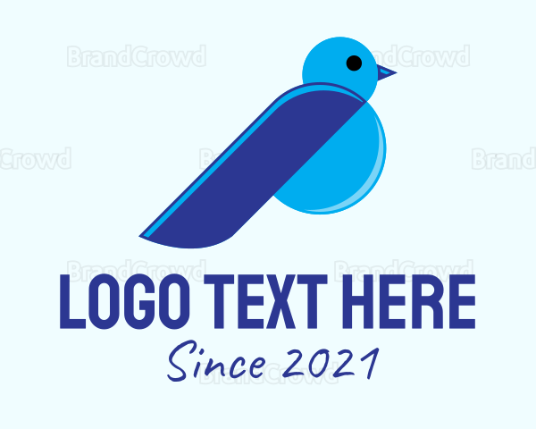 Blue Canary Bird Logo