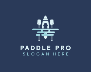 Kayaking Fitness Paddle logo design