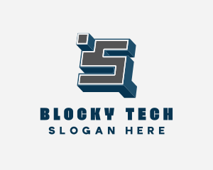 Blocky - 3D Graffiti Number 5 logo design